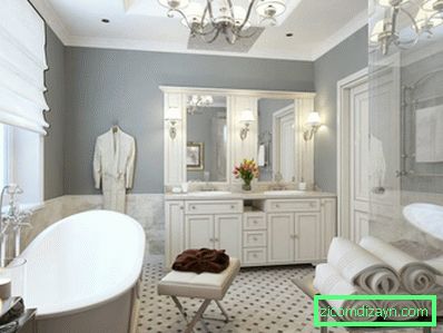 Salle de bains classic style. 3d visualization